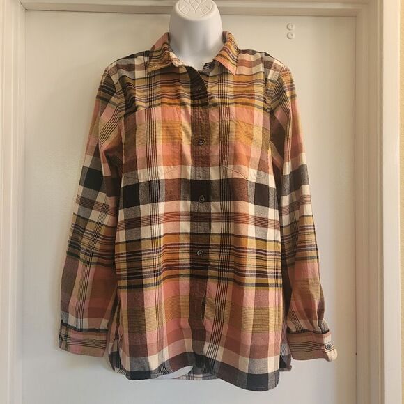 Madewell Classic Ex-Boyfriend Button Up Shirt in Seconda Plaid Size Large - Picture 3 of 10